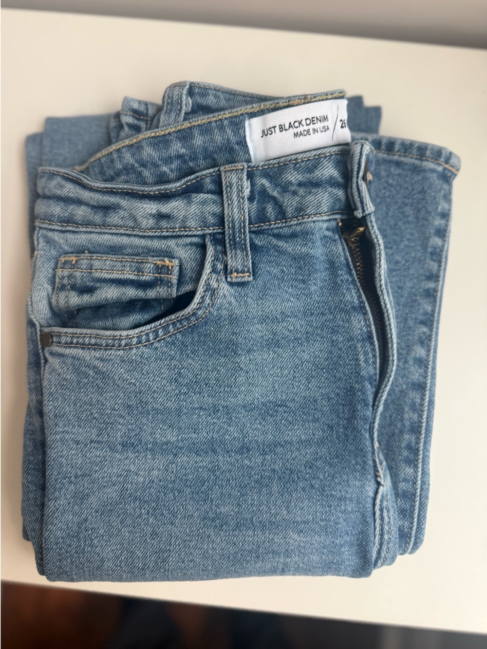 Just Black Denim Straight Leg Jeans Size 26 | Medium Wash High Rise